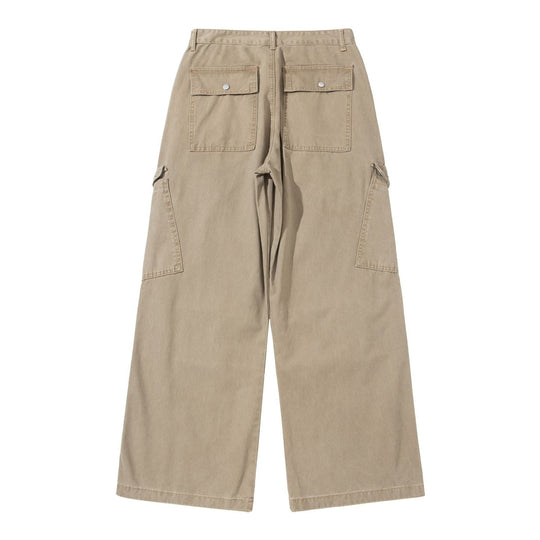 Damen Weite Cargo-Hose aus Baumwoll-Twill mit hoher Taille und aufgesetzten Klappentaschen Nord Taschen