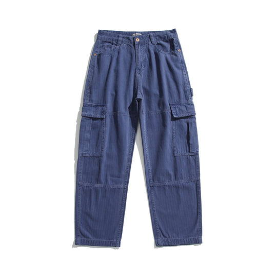 Herren weiche Canvas‑Cargohose mit mehreren Klappentaschen und elastischem Knöchelabschluss Nord Taschen