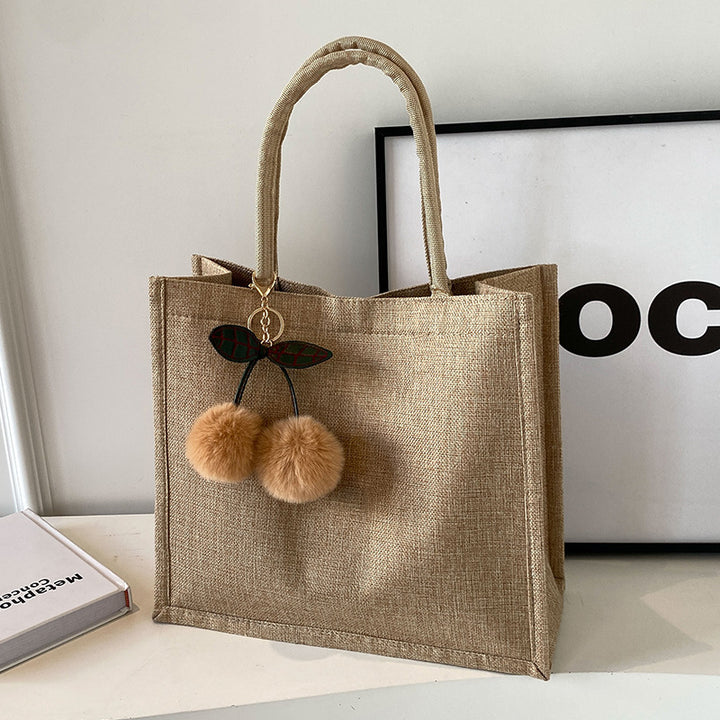 Damen Jute-Shopper-Tasche mit stilvollem Design Nord Taschen