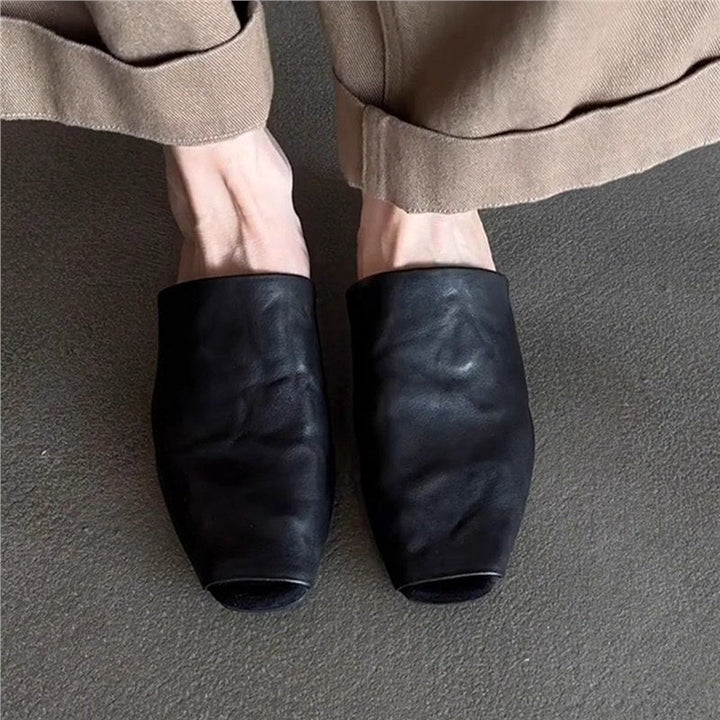 Damen Offene Mules aus weichem Leder
