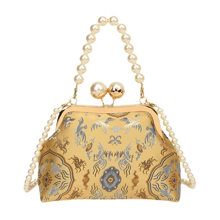 Damen elegante Clutch mit perlverziertem Rahmen Nord Taschen