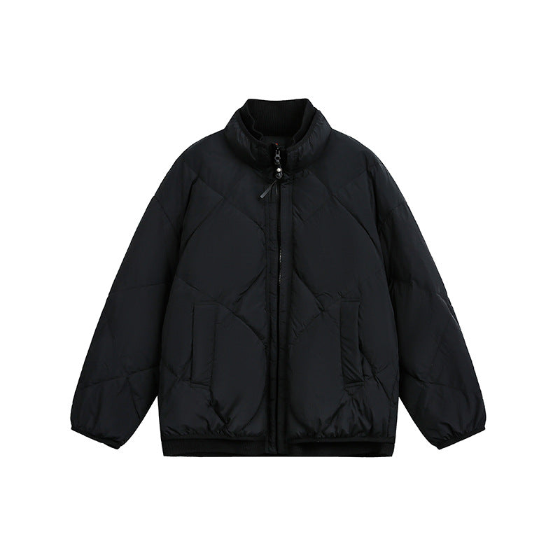 Unisex Boxy gesteppte Winterjacke mit Stehkragen und Rippbündchen Nord Taschen