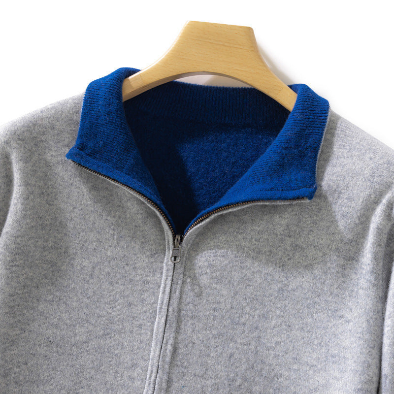 Damen Kurzgeschnittener Zip‑Strickcardigan mit Stehkragen und kaschmirähnlicher Weichheit Nord Taschen