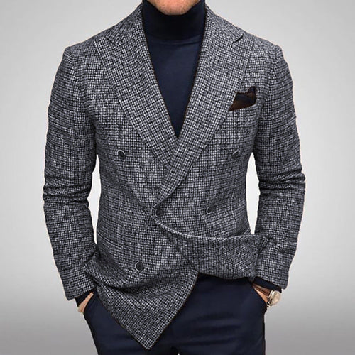 Herren Eleganter Doppelreiher Blazer aus hochwertigem Stoff