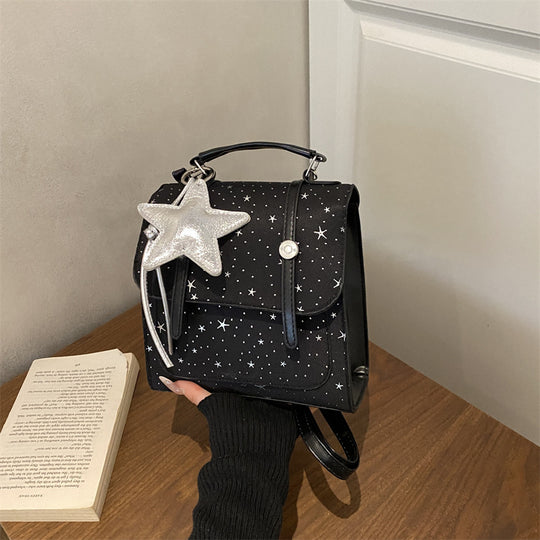 Damen Mini-Rucksack mit fantasievollem Sternenmuster und abnehmbarem Anhänger Nord Taschen