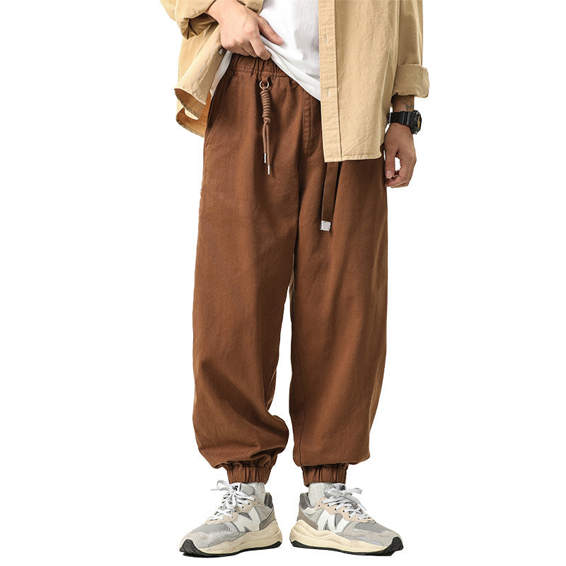 Herren Weite Relaxed-Cargohose im Joggerstil mit elastischem Tunnelzugbund und Kordelverzierung Nord Taschen