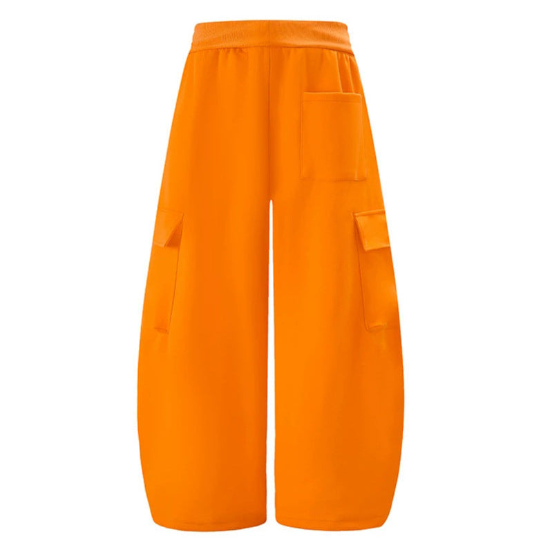 Damen Extraweite Cargo-Palazzo-Sweathose mit hohem Komfortbund und verstellbarem Saum Nord Taschen