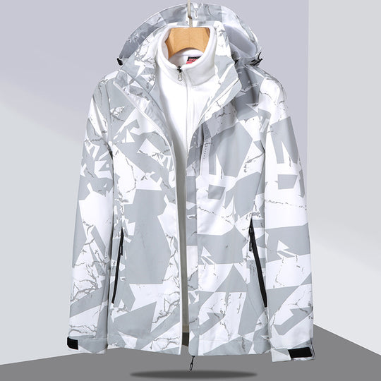 Damen zweilagige Softshelljacke mit abnehmbarer Fleece-Innenjacke und Kapuze Nord Taschen