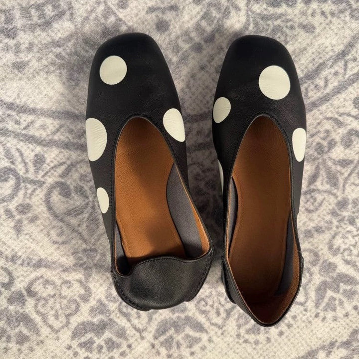 Damen Ballerinas mit modischem Punktedesign und flexibler Sohle