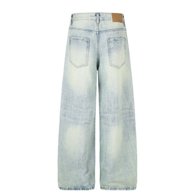 Damen Hochgeschnittene Weite Jeans im Palazzoschnitt mit weitem Bein und verwaschener Optik Nord Taschen