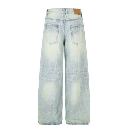Damen Hochgeschnittene Weite Jeans im Palazzoschnitt mit weitem Bein und verwaschener Optik Nord Taschen