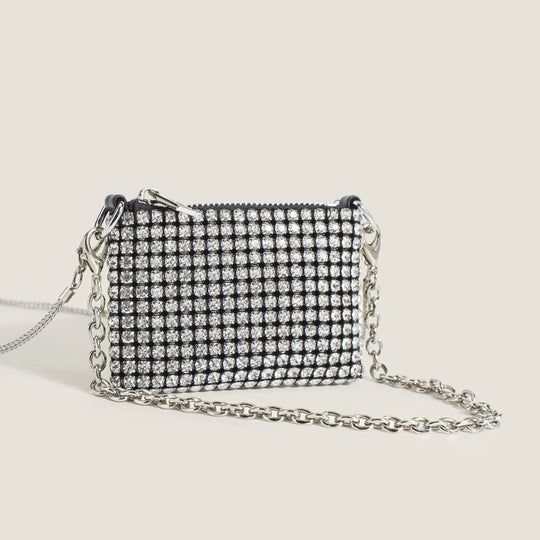 Damen Clutch-Tasche mit funkelnden Pailletten und eleganter Kettenverzierung Nord Taschen