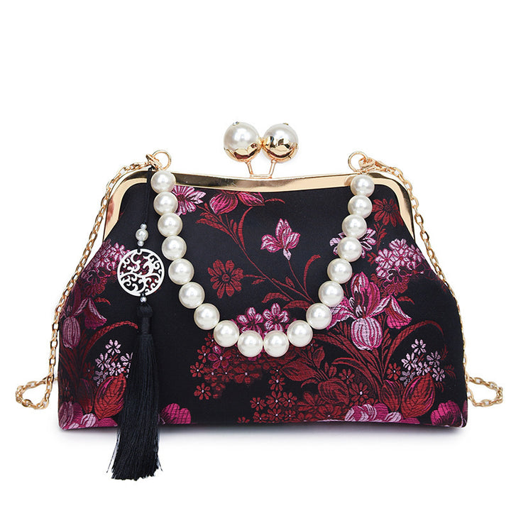 Damen Glamouröse Abendtasche mit floralem Muster Nord Taschen
