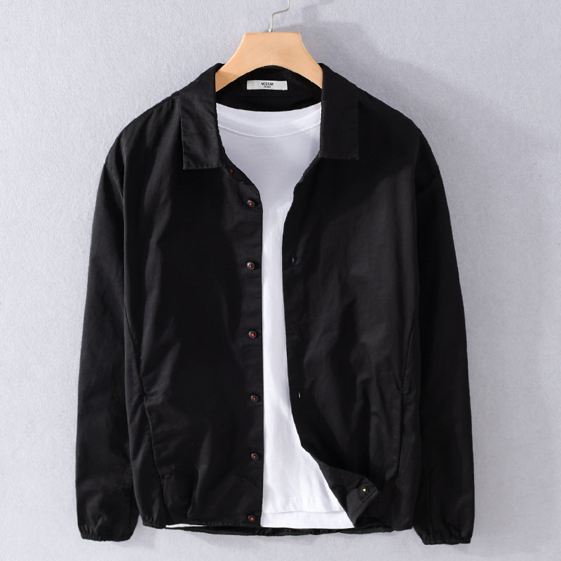 Herren Leichte Übergangs-Hemdjacke mit elastischem Saum und Kentkragen Nord Taschen