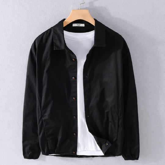 Herren Leichte Übergangs-Hemdjacke mit elastischem Saum und Kentkragen Nord Taschen