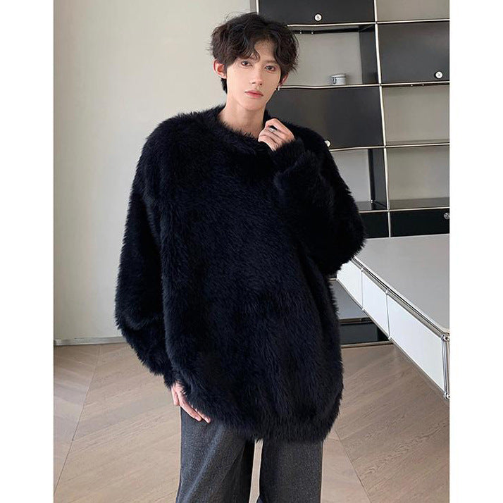 Damen Gemütlicher Oversized-Pullover mit flauschiger Textur Nord Taschen