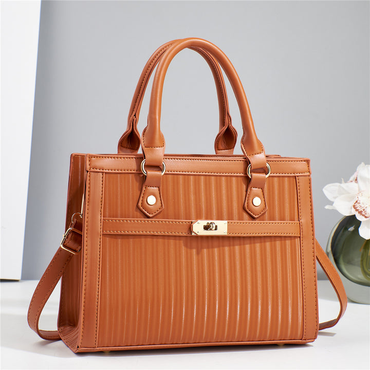 Damen elegante Handtasche mit Rippstruktur und abnehmbarem Schultergurt Nord Taschen