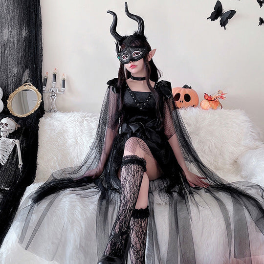Damen verführerisches Halloween-Kostüm mit transparentem Tüll und zarten Details Nord Taschen