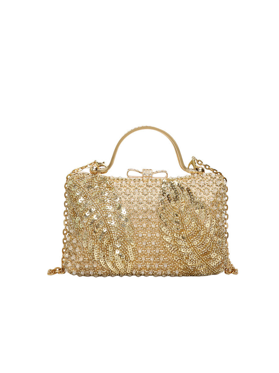 Damen glamouröse Clutch-Handtasche mit funkelndem Perlenbesatz Nord Taschen