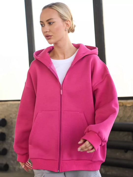 Damen Zip-Hoodie mit lässigem Schnitt und großen Taschen Nord Taschen