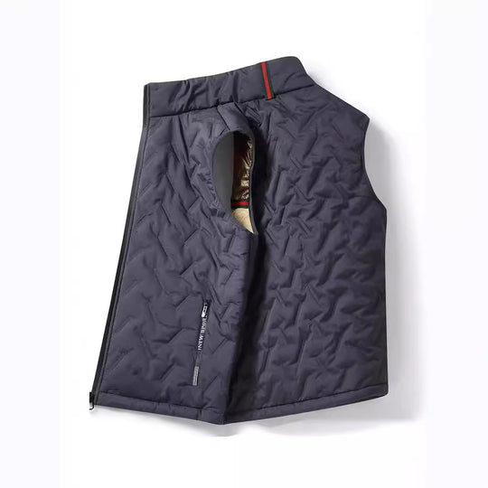 Herren Thermo‑Steppweste mit weichem Sherpa‑Innenfutter, hochschließendem Stehkragen und verdeckten Reißverschlusstaschen Nord Taschen