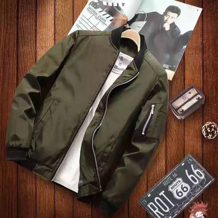 Herren Bomberjacke im Aviator-Microfiber-Look mit Ärmeltasche und gerippten Abschlüssen Nord Taschen