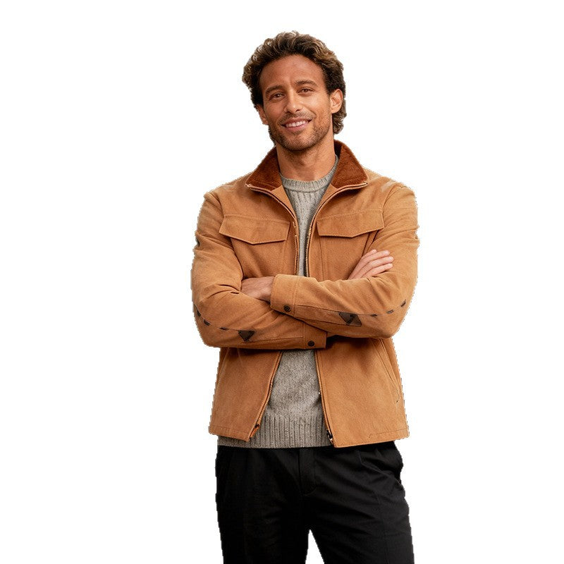 Herren Kurzjacke im Overshirt-Look mit zwei markanten Pattentaschen und Stehkragen Nord Taschen
