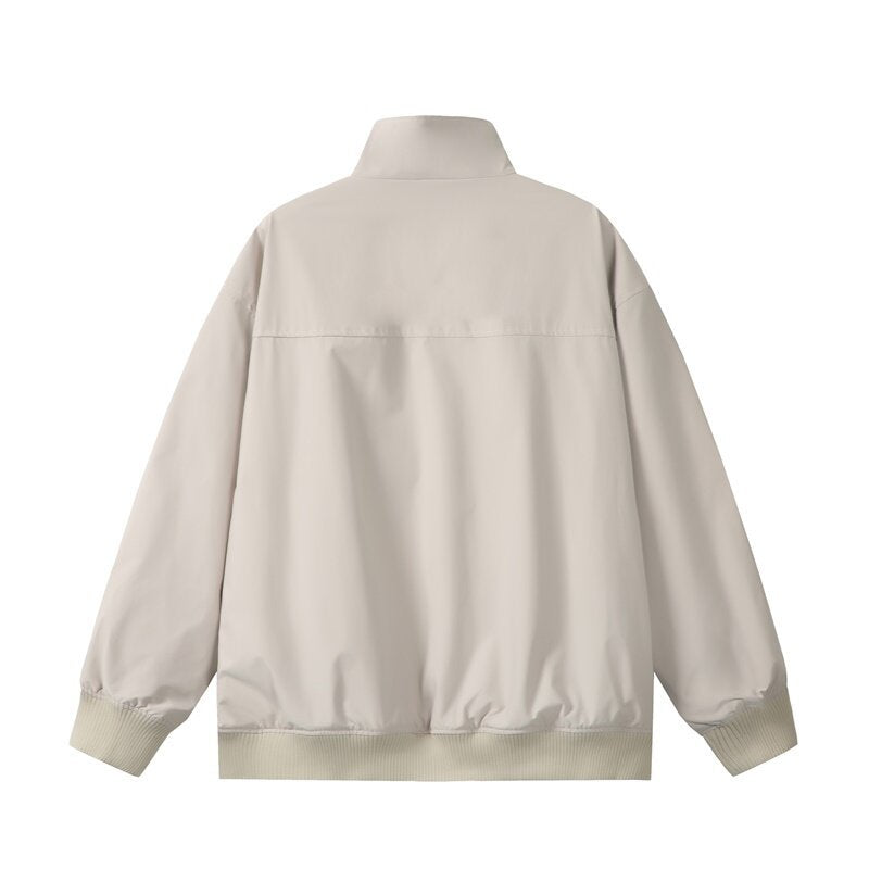 Unisex Kurz geschnittene Oversize-Bomberjacke mit Stehkragen, verdeckter Frontblende und Rippenbündchen Nord Taschen