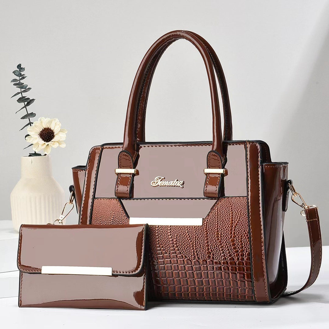 Damen elegante Handtasche mit Doppelgriff und abnehmbarer Clutch Nord Taschen
