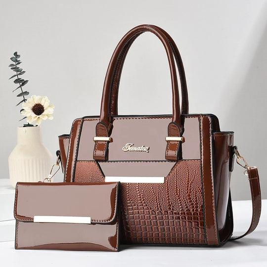 Damen elegante Handtasche mit Doppelgriff und abnehmbarer Clutch Nord Taschen