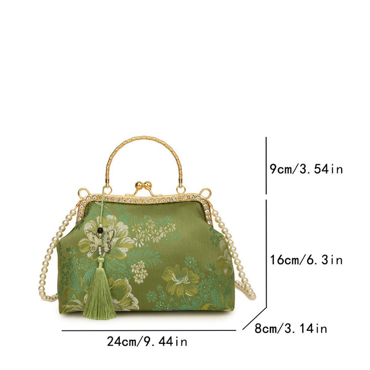Damen elegante Clutch mit floralen Motiven Nord Taschen