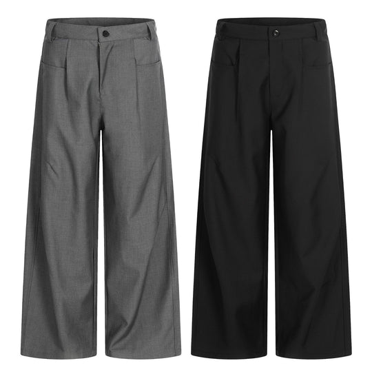 Damen Weite Culotte-Hose mit Bundfalten, hoher Taille und aufgesetzten Taschen Nord Taschen