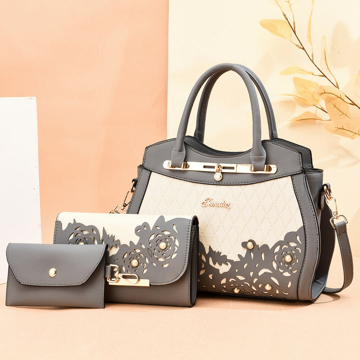 Damen elegante Handtasche mit floralem Ausschnitt Nord Taschen