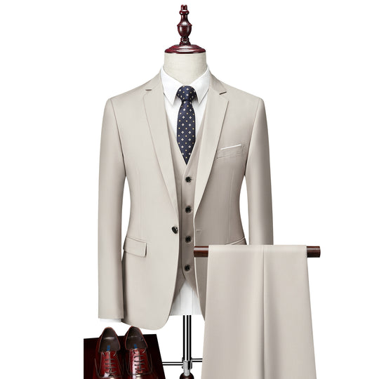 Herren Dreiteiliger Slim-Fit Businessanzug mit Weste und schmaler Silhouette Nord Taschen