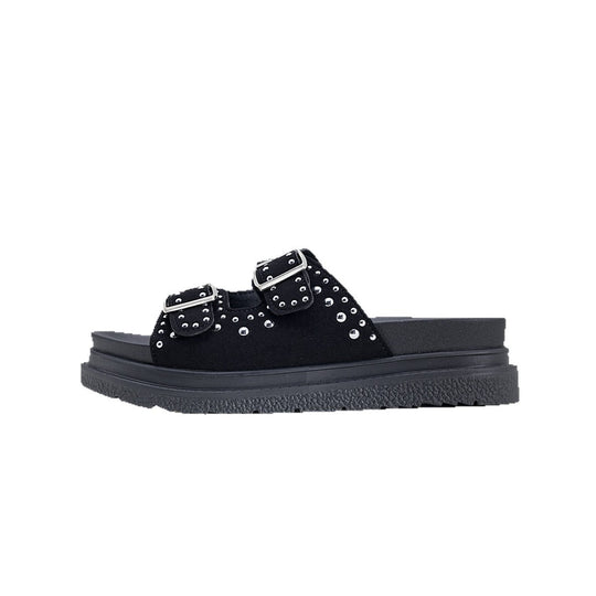 Damen Komfortable Riemensandalen mit modischem Glitzerakzenten und verstellbaren Schnallen