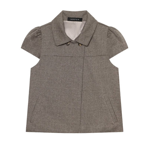 Damen Etuikleid mit Hahnentritt‑Muster, Bubikragen und Nahttaschen Nord Taschen