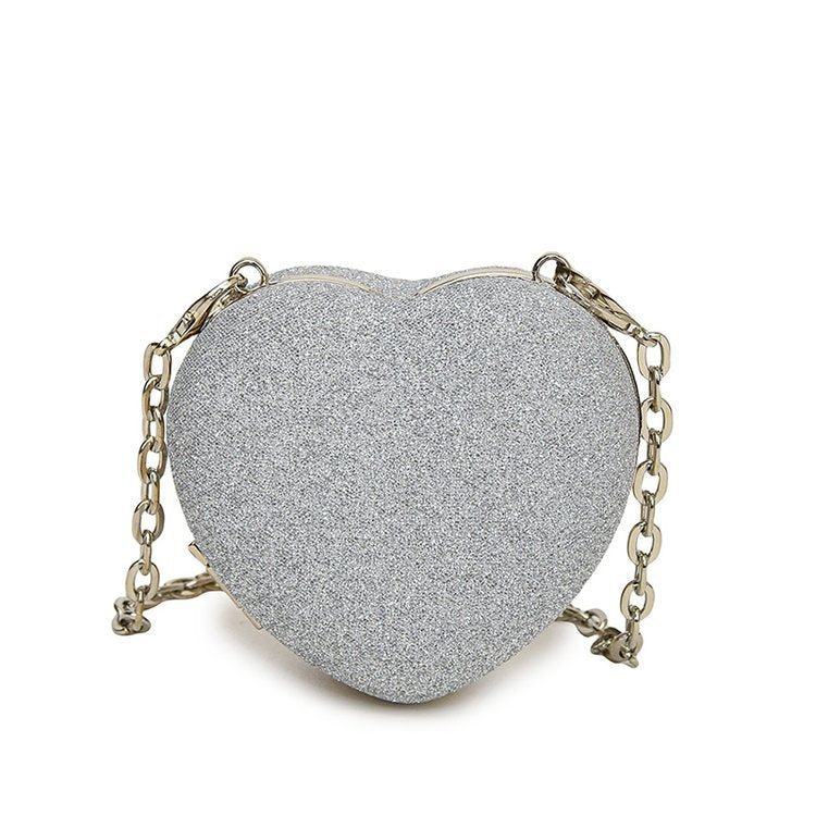 Damen Clutch im Herzen-Design mit eleganter Glitzer-Oberfläche Nord Taschen