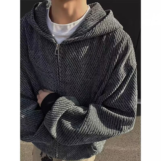 Unisex Oversized Strick-Kapuzenjacke mit Allover-Strukturmuster und Eingrifftaschen Nord Taschen