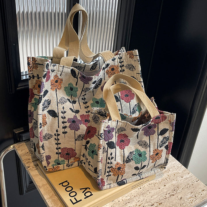 Damen praktische Einkaufstasche mit floralem Design und robusten Griffen Nord Taschen