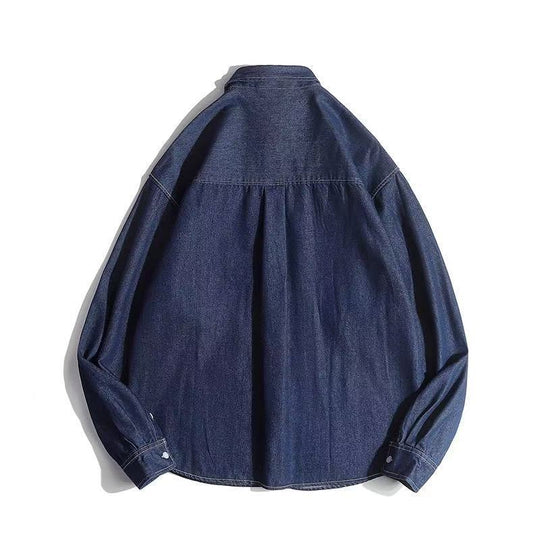 Unisex Boxy-Denim-Overshirt mit aufgesetzten Brusttaschen und gerundetem Saum Nord Taschen
