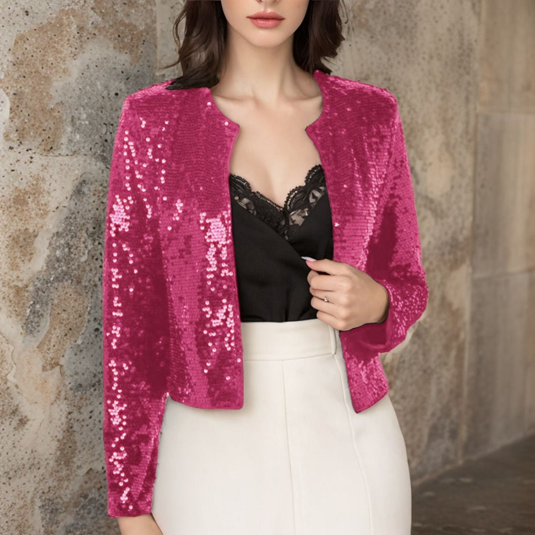 Damen Paillettenjacke Im Modernen Schnitt