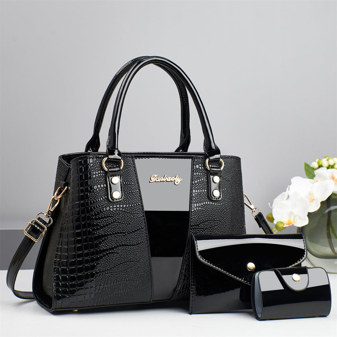 Damen elegante Handtasche mit strukturierter Oberfläche und abnehmbarer Mini-Clutch Nord Taschen