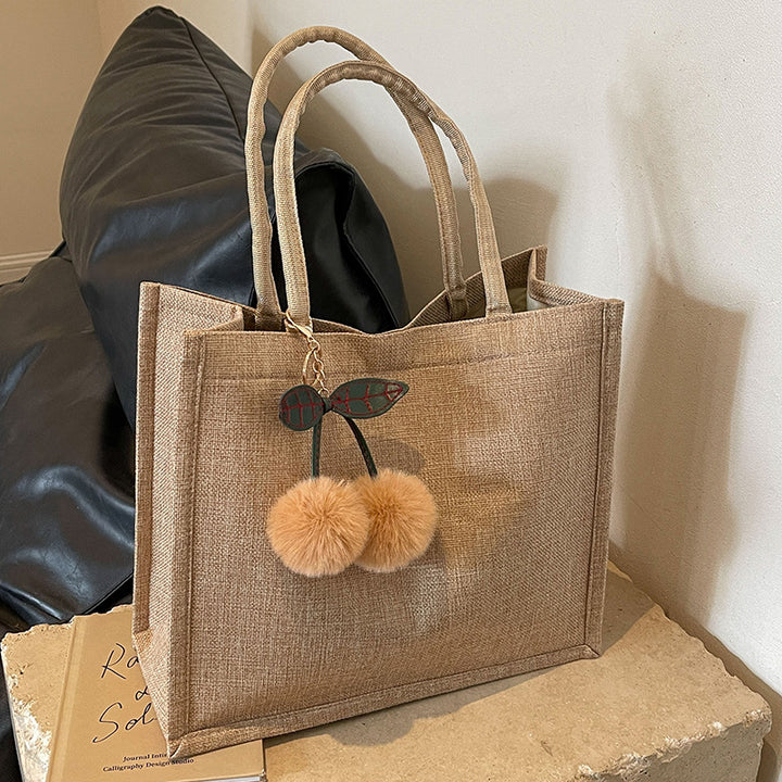 Damen Jute-Shopper-Tasche mit stilvollem Design Nord Taschen