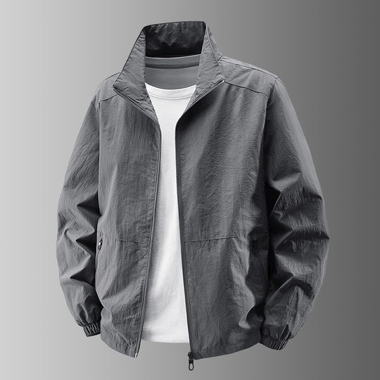 Herren Ultraleichte Funktions-Übergangsjacke mit Stehkragen, Zwei-Wege-Reißverschluss & verdeckten Reißverschlusstaschen Nord Taschen