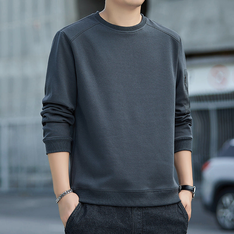 Herren Minimalistisches Sweatshirt mit Raglanärmeln und Reißverschluss-Ärmeltasche Nord Taschen