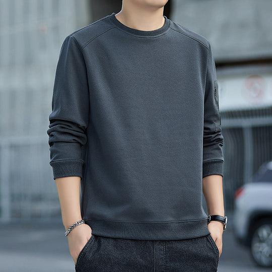 Herren Minimalistisches Sweatshirt mit Raglanärmeln und Reißverschluss-Ärmeltasche Nord Taschen
