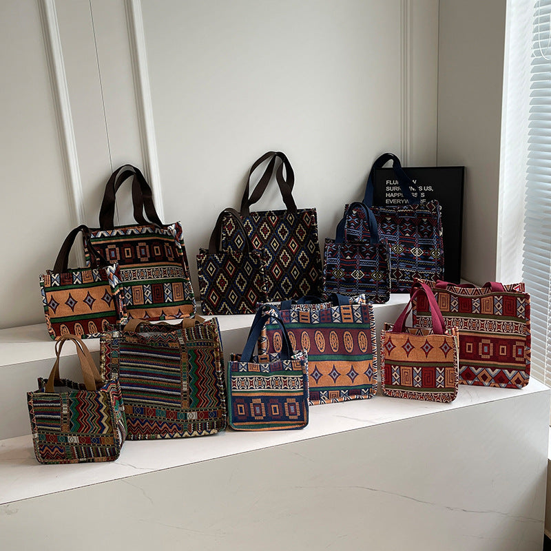 Damen Tragetasche mit modernem Ethnolook und robustem Innenfutter Nord Taschen