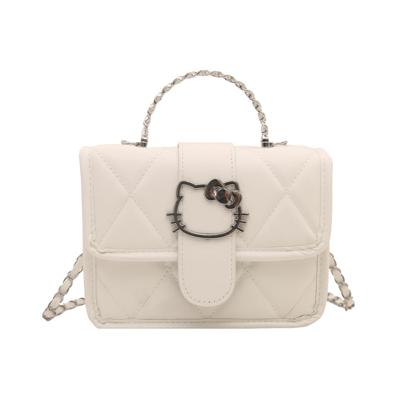 Damen Mini-Handtasche mit dekorativer Steppung und verspieltem Katzenmotiv Nord Taschen