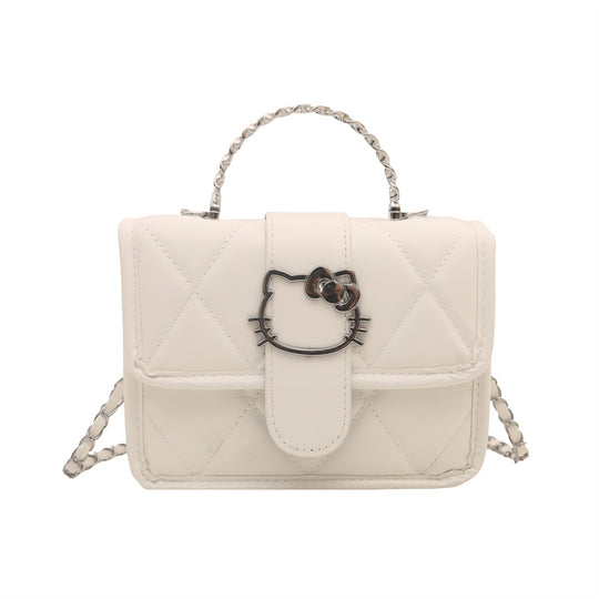 Damen Mini-Handtasche mit dekorativer Steppung und verspieltem Katzenmotiv Nord Taschen