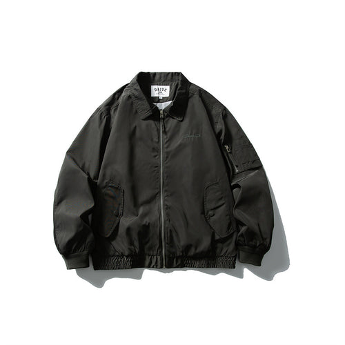 Herren Leichte Utility-Blousonjacke mit Reißverschluss, Ärmeltasche und elastischem Saum Nord Taschen